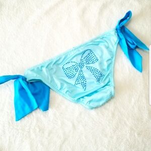 Victoria's Secret Vintage Sexy Little Things Sissy Bow Tie Panty Rhinestone NWT